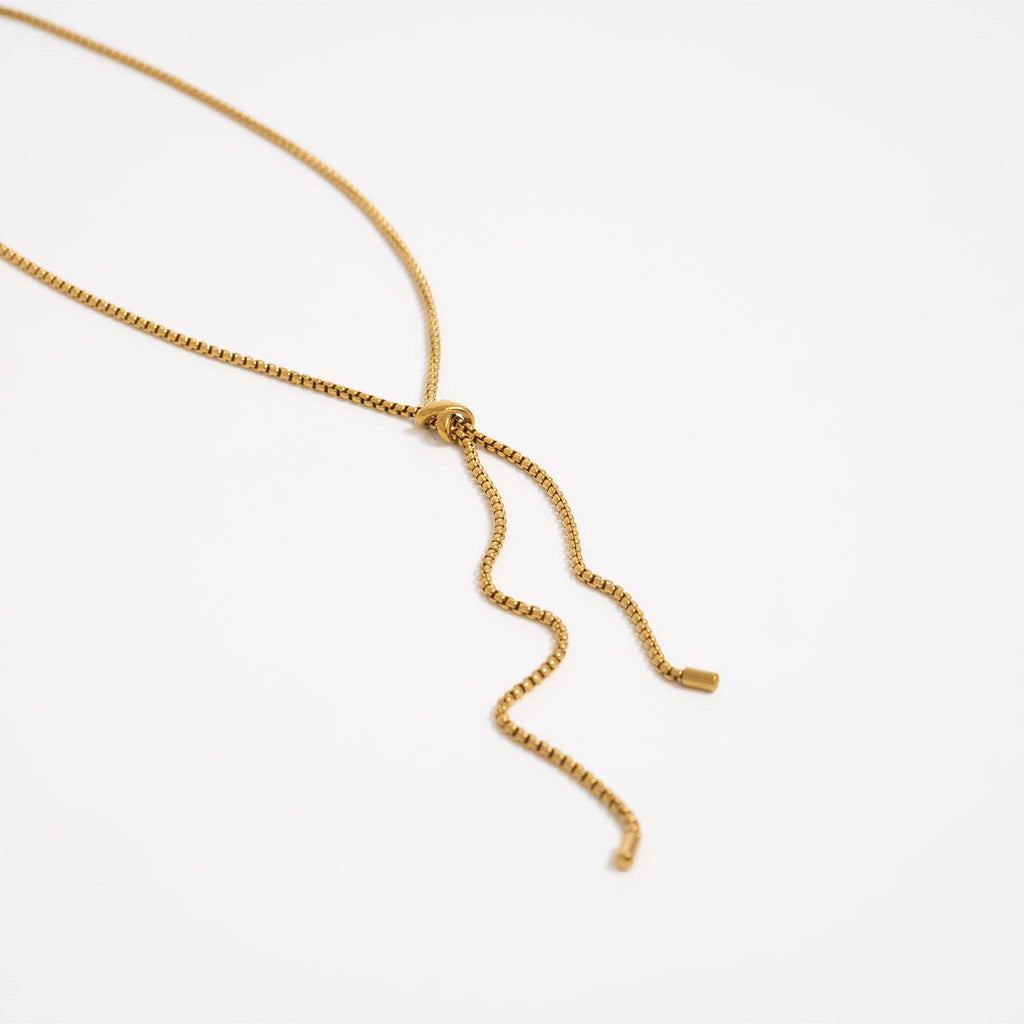 18K Gold PVD Stainless Steel Bolo Necklace