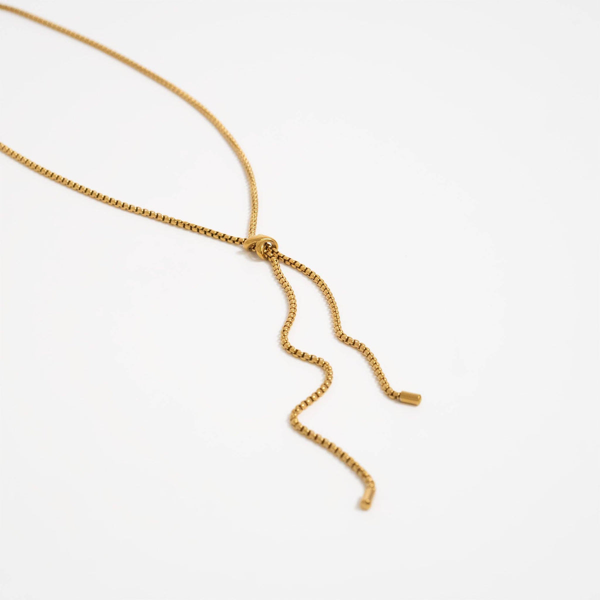 18K Gold PVD Stainless Steel Bolo Necklace