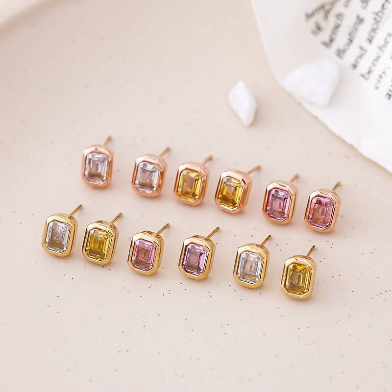 18K STAINLESS STEEL TARNISH FREE CRYSTAL EARRINGS | 40E472