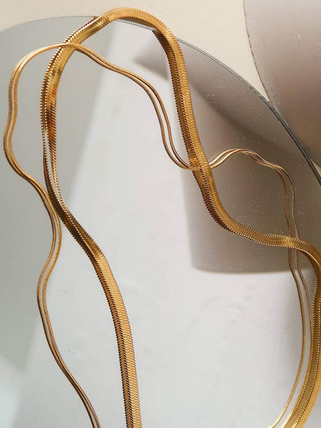 Ischia Layered Flat Snake Chain Necklace