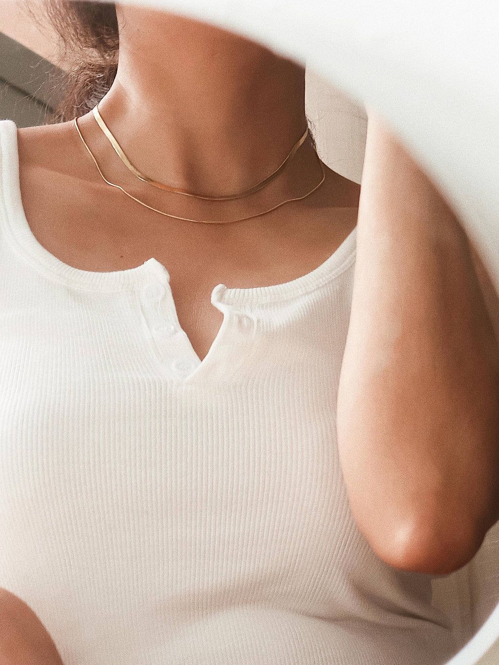 Ischia Layered Flat Snake Chain Necklace