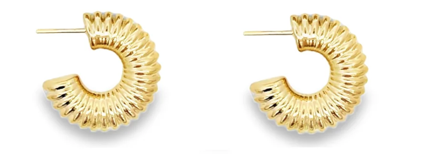 Aurelia Ribbed Mini Hoops