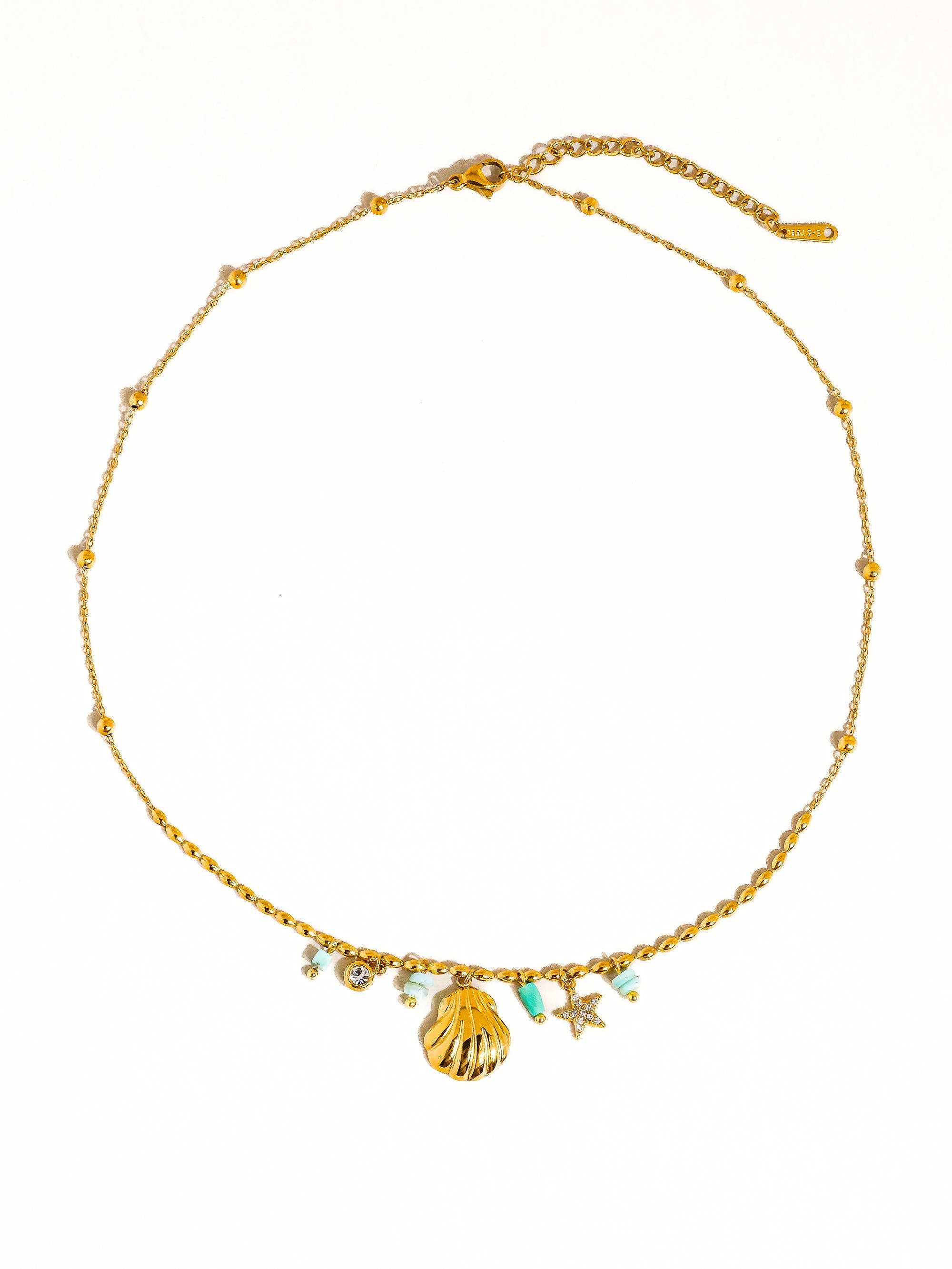 Trani Trinkets Shell and Star Necklace
