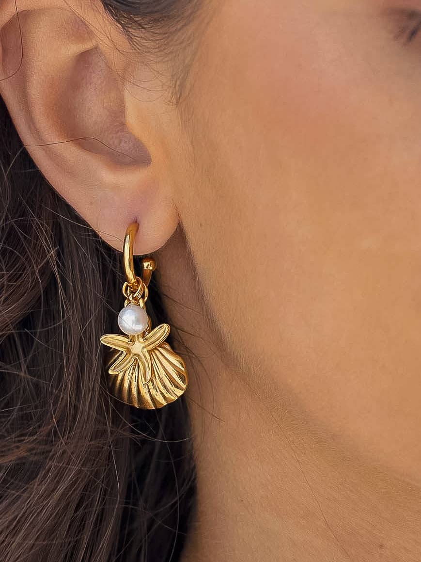 Mareggiata Sea Shell and Star Earring